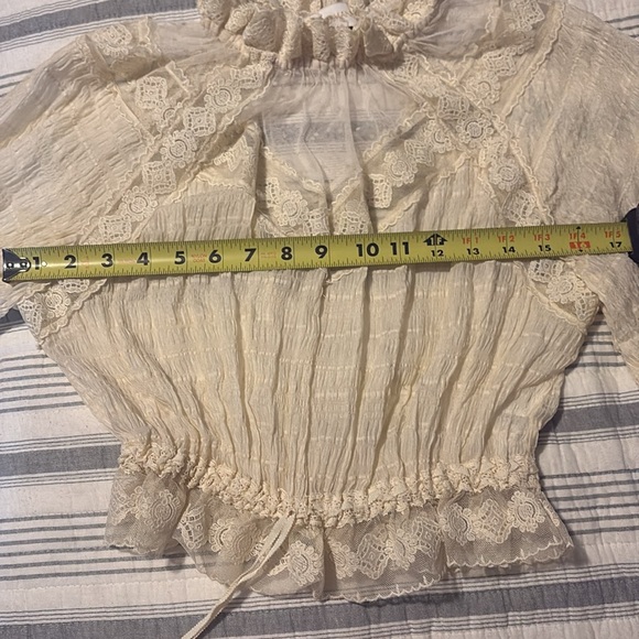 Zimmermann Cream Smocked Blouse with Flutter Sleeves - Picture 6 of 6